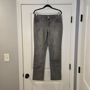 Chico’s So Slimming Mid Rise Straight Jean Gray Size 0.5 (6) Small